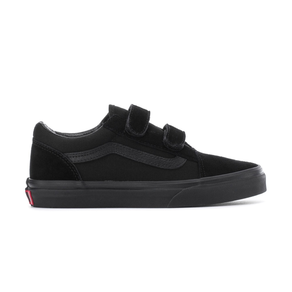 VANS OLD SKOOL V - KIDS Black Velcro Strap Sneakers